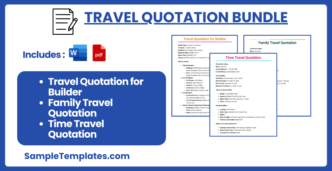 travel quotation bundle