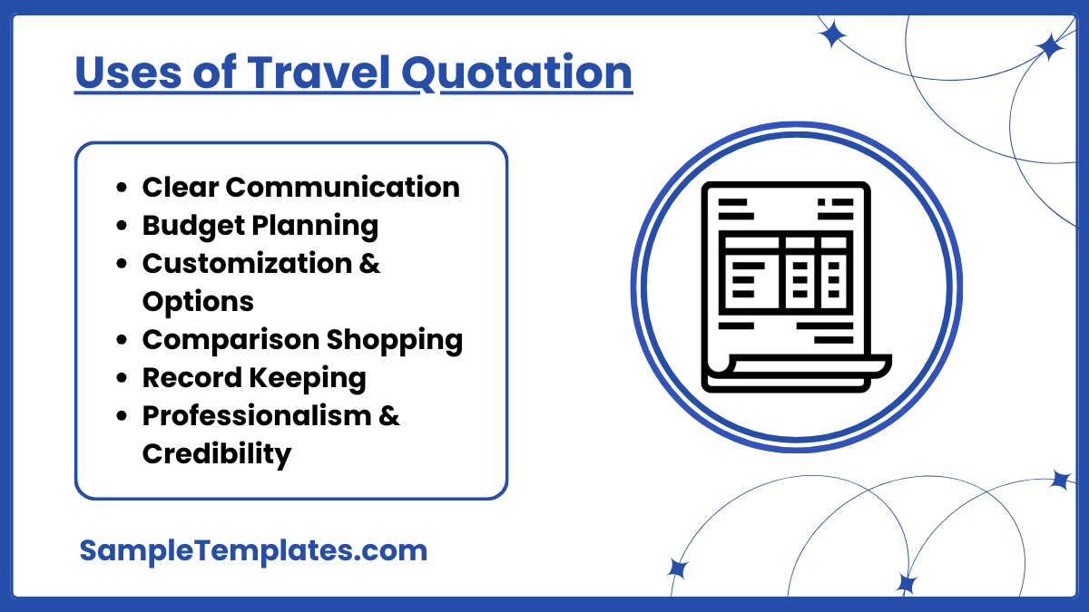 uses of travel quotation