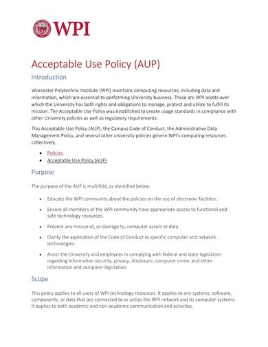 Free 9 Sample Acceptable Use Policies In Pdf 5383