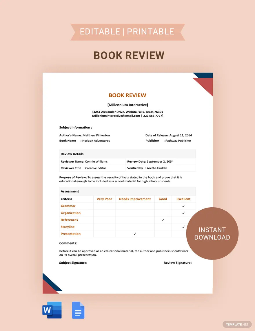 book review template 3nsrc