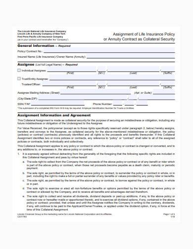 FREE 11+ Assignment of Insurance Policy Samples in PDF | MS Word