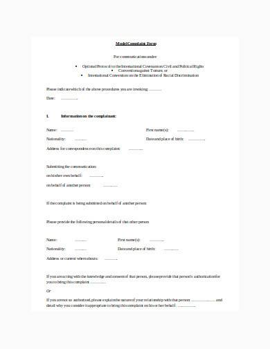 civilian complaint form in doc