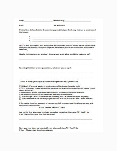 client intake form in doc