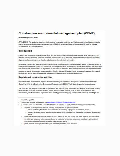 construction environmental management plan