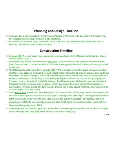 construction project timeline sample