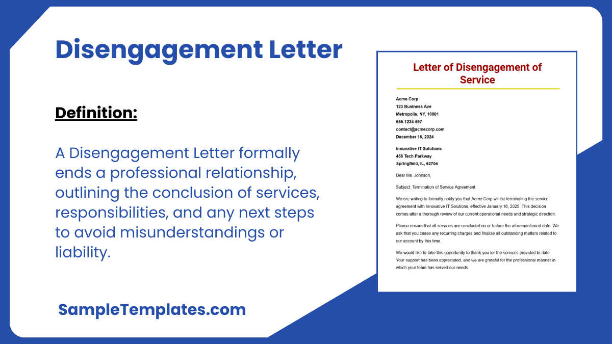 Disengagement Letter