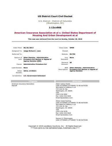 FREE 11 Civil Docket Samples In PDF MS Word