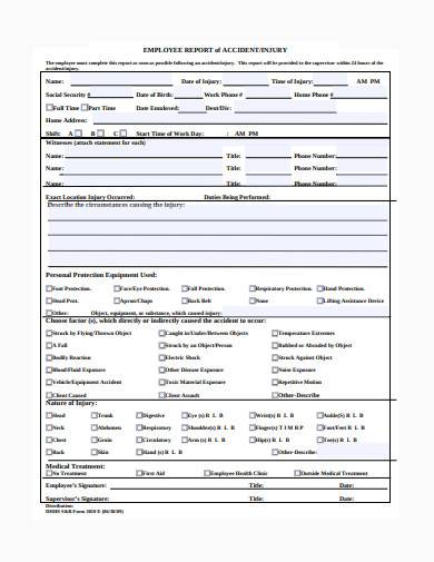 employee report of accident form template