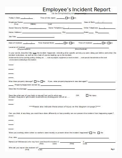 employee report of injury form in doc