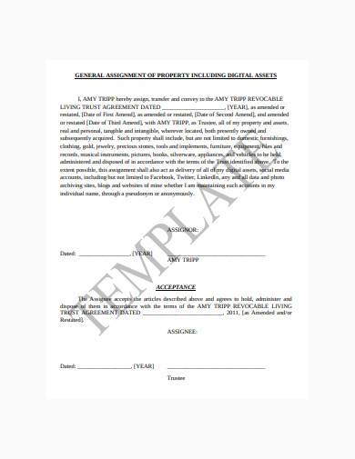 general assignment of property template