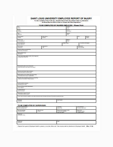 general employee report of injury form sample