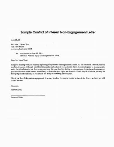 general non engagement letter template