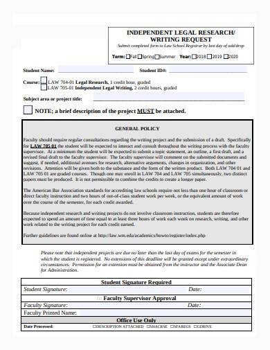 independent legal research form template