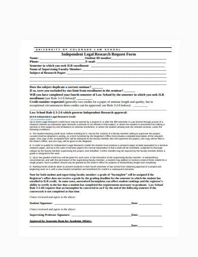 independent legal research request form template