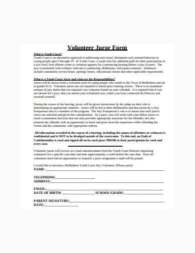 juror information form template