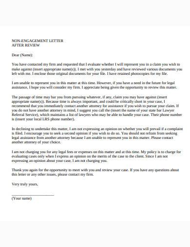 non engagement letter example