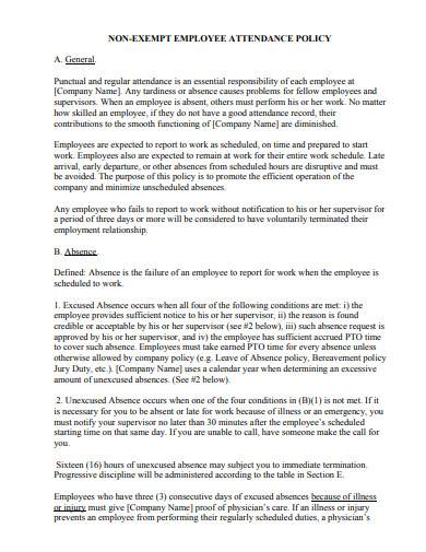 FREE 10 Employee Attendance Policy Samples In PDF MS Word