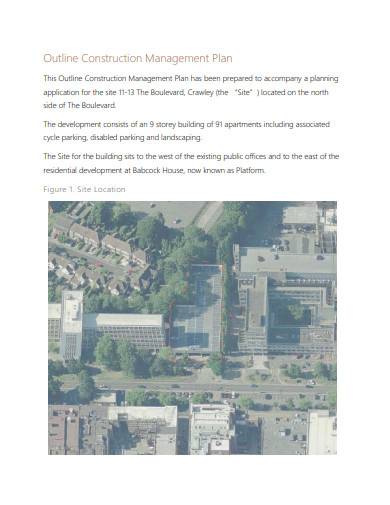 outline construction management plan