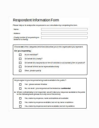 respondent information form in doc