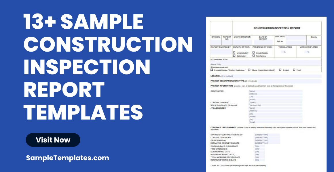 sample construction inspection report template