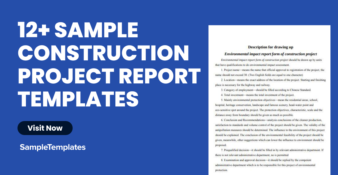 sample construction project report templates
