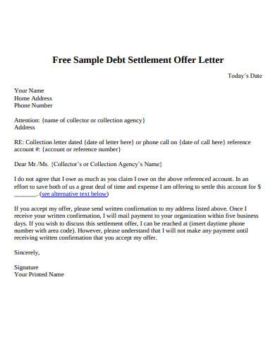 FREE 10  Settlement Offer Letter Samples in PDF MS Word