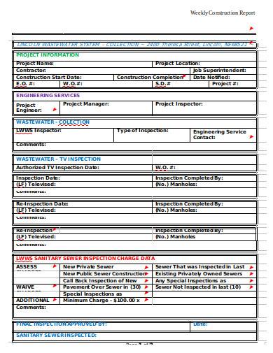 FREE 10 Sample Weekly Construction Report Templates In MS Word 