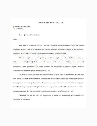 Free 10 Disengagement Letter Samples In Pdf Ms Word