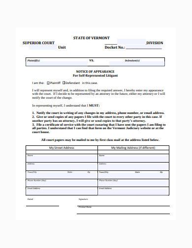 simple notice of legal representation in pdf
