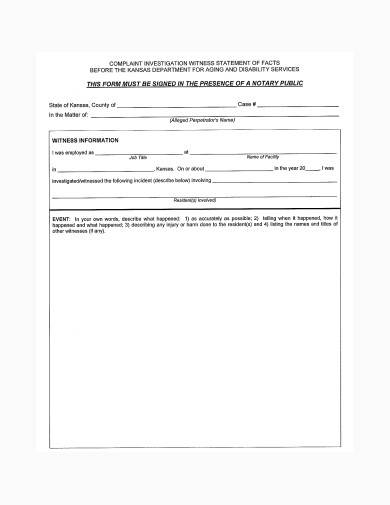 witness information form in pdf