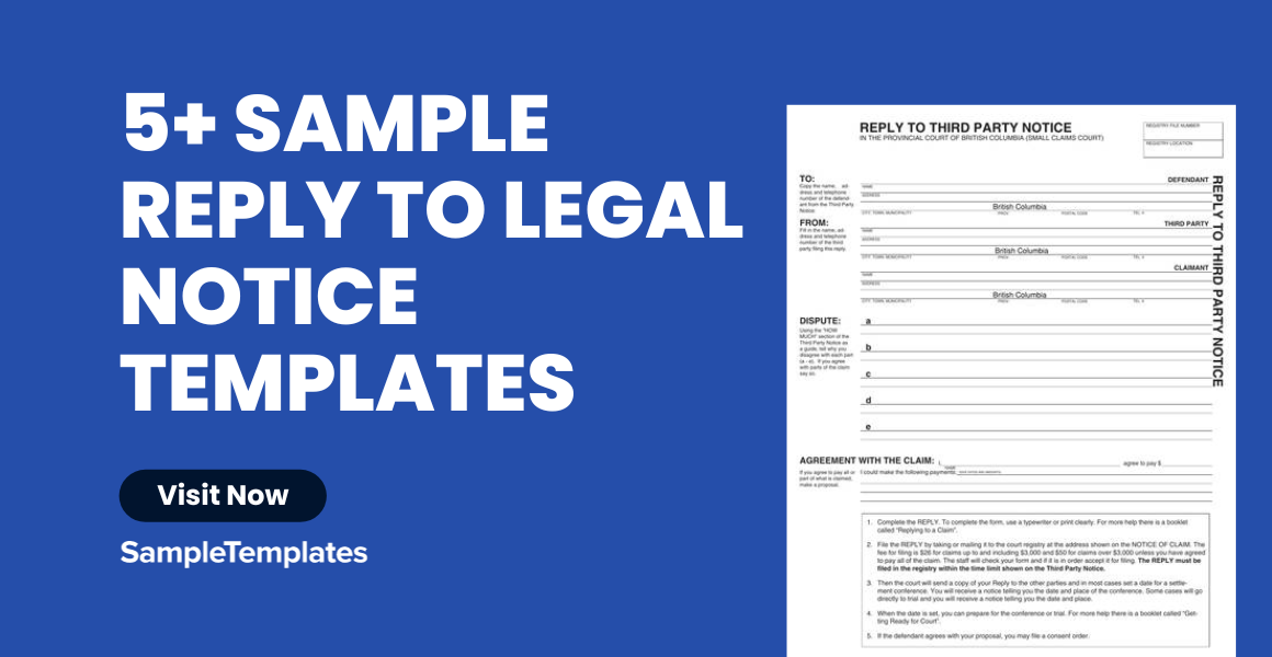sample reply to legal notice template