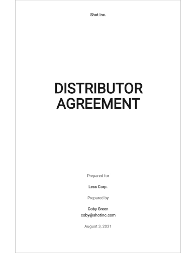 distributor agreement template