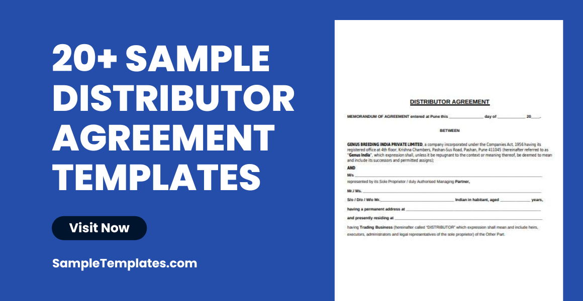 sample distributor agreement templates