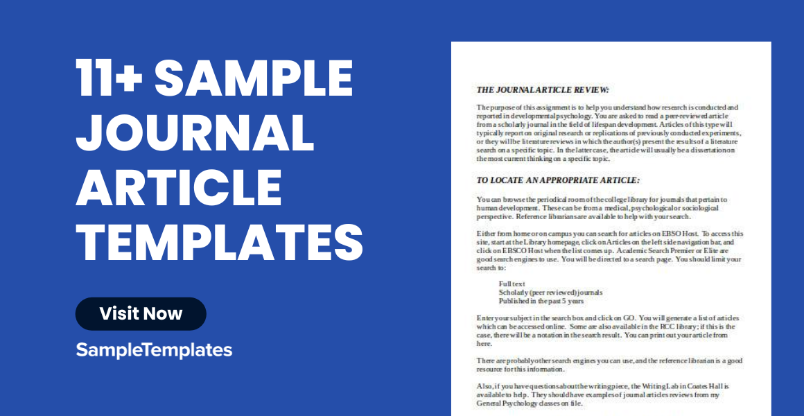 sample journal article templates