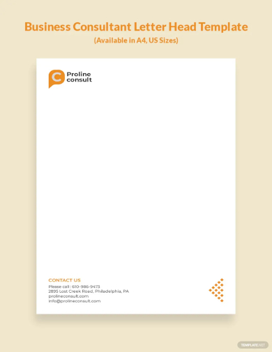 business consulting letterhead template