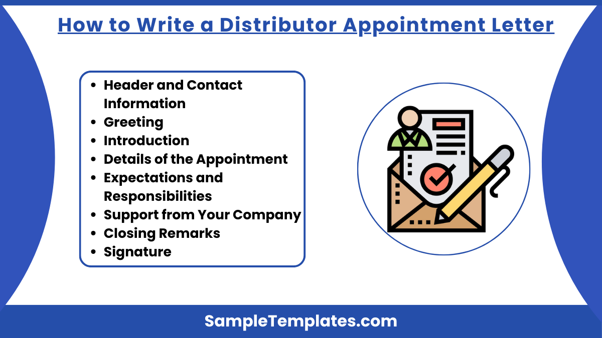 how to write a distributor appointment letter