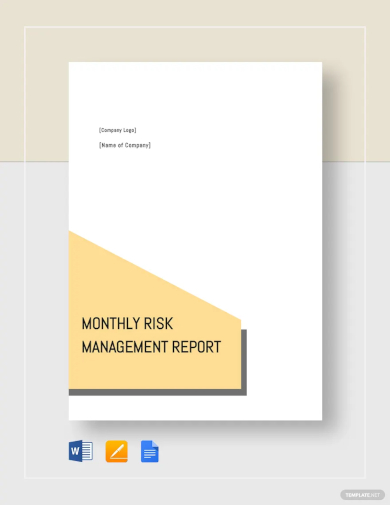 monthly risk management report template