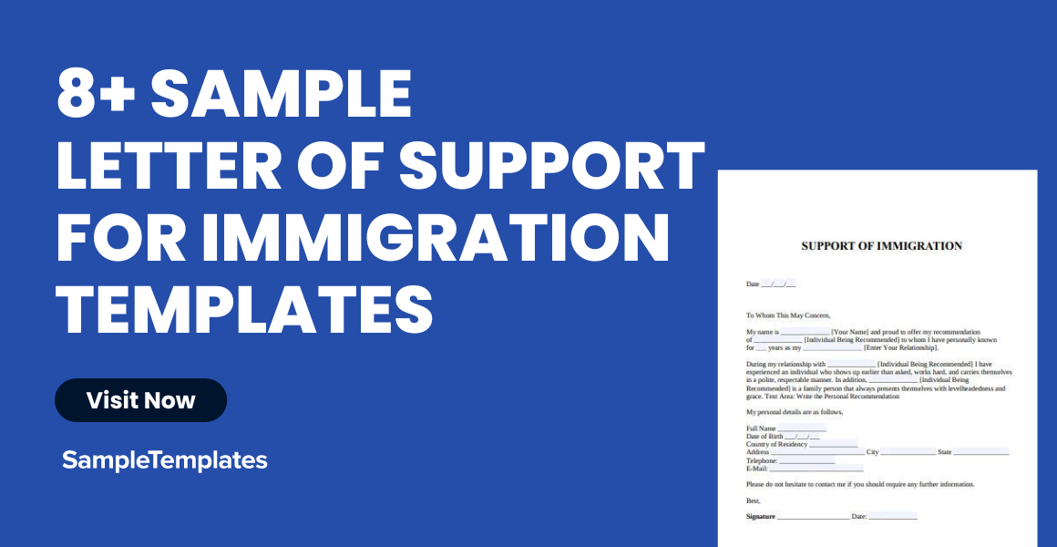 sample letter of support for immigration templates