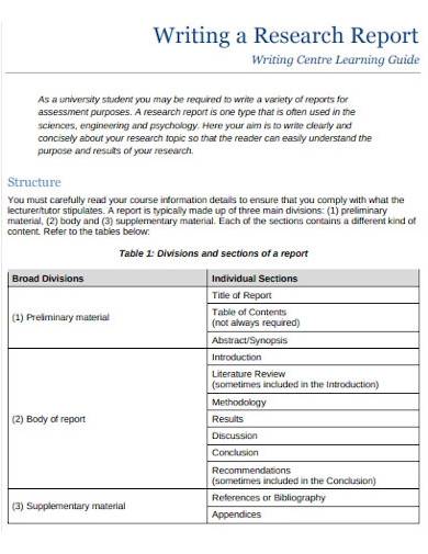 research report in education