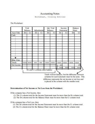 accounting notes template
