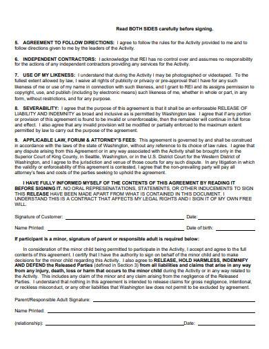 activity liability release agreement