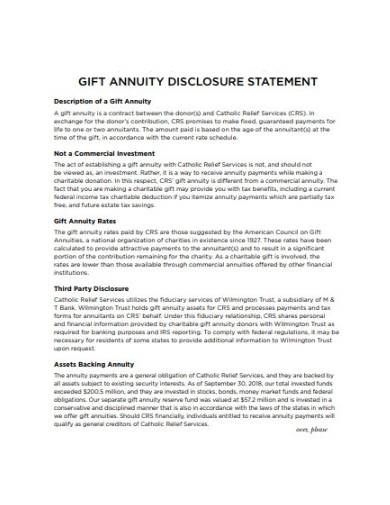 annuity disclosure statement