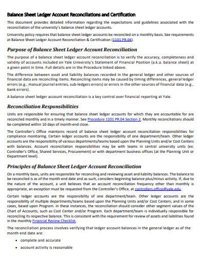 balance sheet ledger account reconciliations