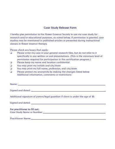 case study release form template