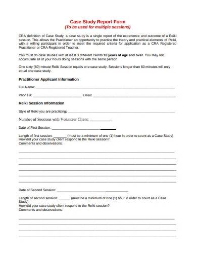 case study report form template