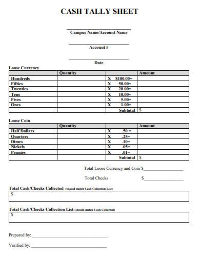 Tally Sheet Template Excel