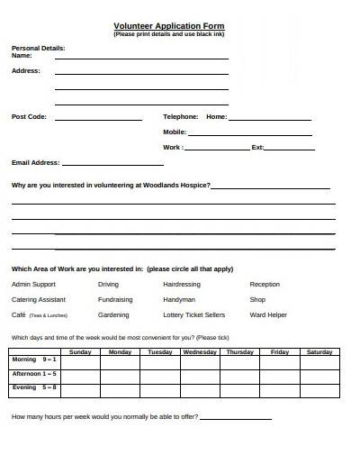 FREE 10+ Charity Volunteer Application Form Samples & Templates in PDF ...