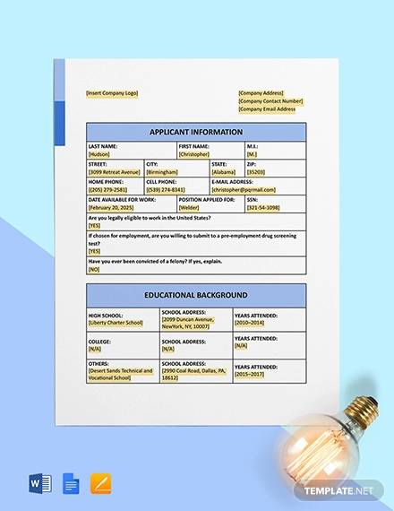 construction application form template