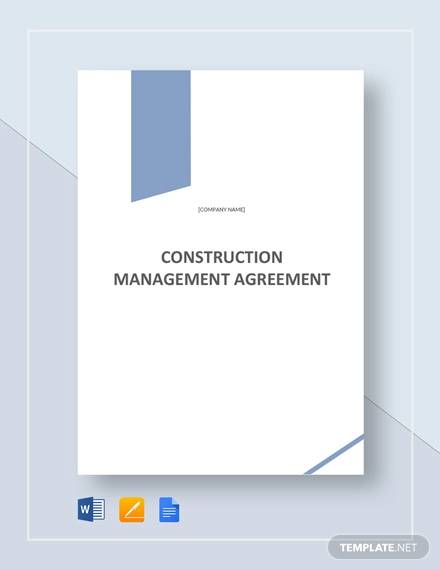construction management agreement template