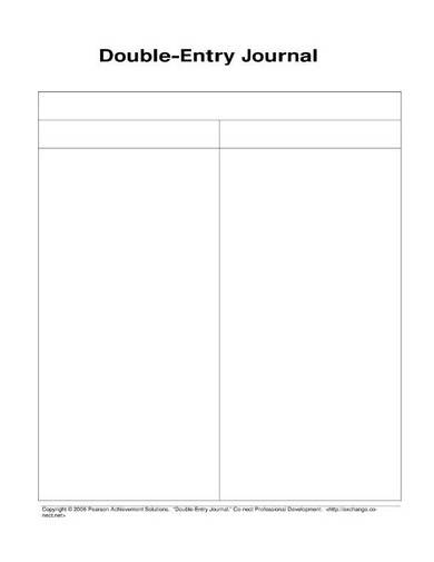 double entry journal template